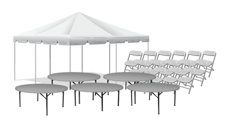 Chairs, Tables, And Canopies