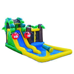 Caterpillar Bounce House Water Slide with Splash Pool